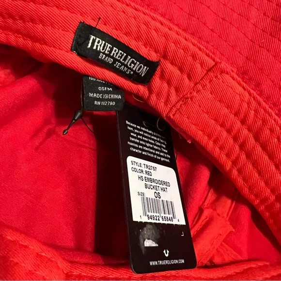 True Religion Red Hs Embroidered Bucke Hat - Picture 4 of 4